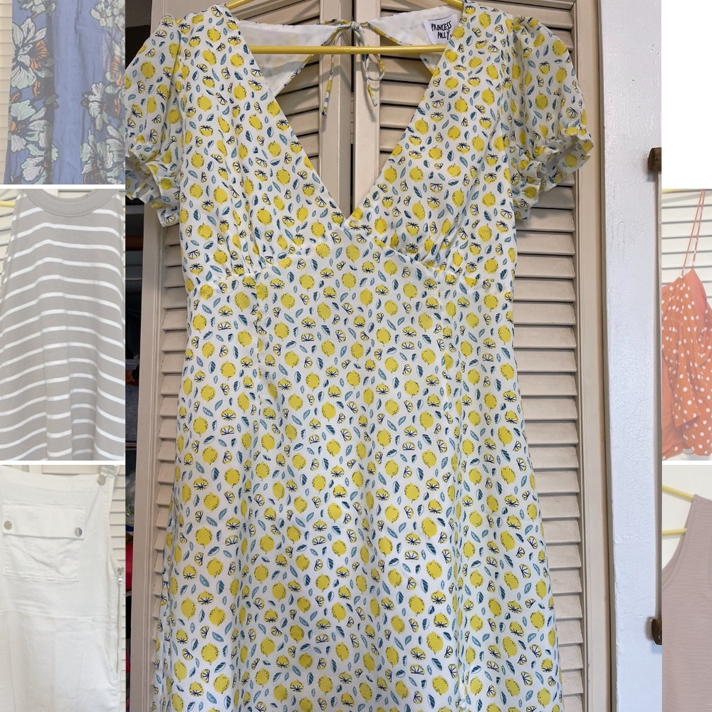 Never worn lemon dress with cap sleeves